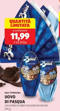 ALDI Baci perugina uovo di pasqua cioccolato al latte/cioccolato fondente offerta