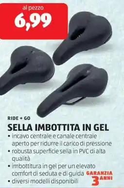 ALDI Ride + go sella imbottita in gel offerta