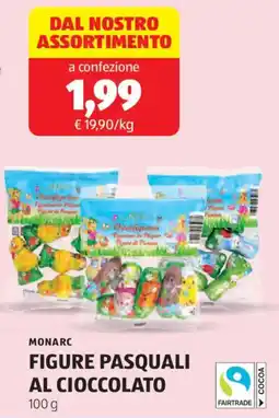 ALDI Monarc figure pasquali al cioccolato offerta