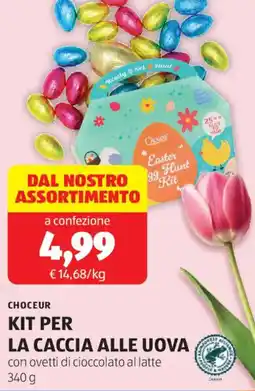 ALDI Choceur kit per la caccia alle uova con ovetti di cioccolato al latte offerta