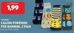 ALDI Pokémon calzini pokémon per bambini, 2 paia offerta