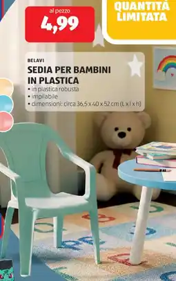 ALDI Belavi sedia per bambini in plastica offerta