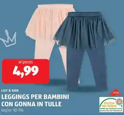 ALDI Lily & dan leggings per bambini con gonna in tulle offerta