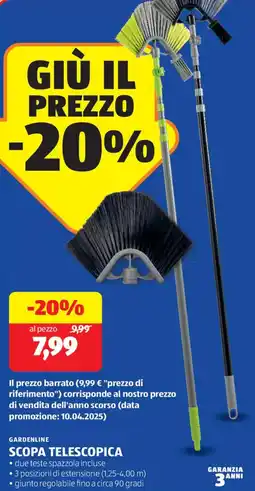 ALDI Gardenline scopa telescopica offerta