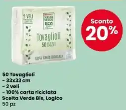 Eurospar 50 Tovaglioli Scelta Verde Bio, Logico 50 pz Despar offerta