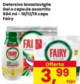 Eurospar Detersivo lavastoviglie Gel o capsule 10/12/15 caps Fairy offerta
