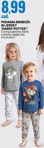 Eurospin Pigiama bimbo/a in jersey 'harry potter' offerta