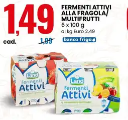 Eurospin Land fermenti attivi alla fragola/ multifrutti offerta