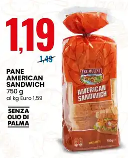 Eurospin Tre mulini pane american sandwich offerta