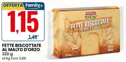 Eurospin Tre mulini fette biscottate al malto d'orzo offerta