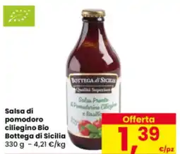 Eurospar Salsa di pomodoro ciliegino Bio Bottega di Sicilia offerta
