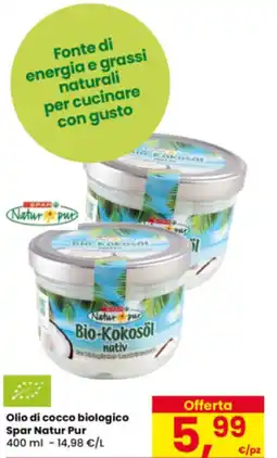 Eurospar Olio di cocco biologico Spar Natur Pur offerta