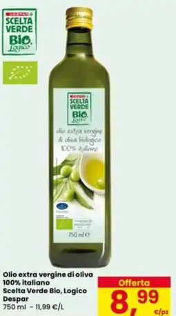 Eurospar Olio extra vergine di oliva 100% italiano Scelta Verde Bio, Logico Despar offerta