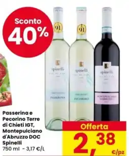 Eurospar Passerina e Pecorino Terre di Chieti IGT, Montepulciano d'Abruzzo DOC Spinelli offerta