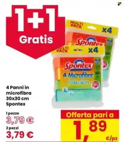 Eurospar 4 Panni in microfibra 30x30 cm Spontex offerta