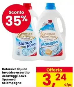 Eurospar Detersivo liquido lavatrice Spuma di Sciampagna offerta