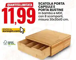 Eurospin Scatola porta capsule e porta bustine offerta