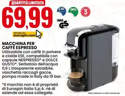 Eurospin Macchina per caffè espresso offerta