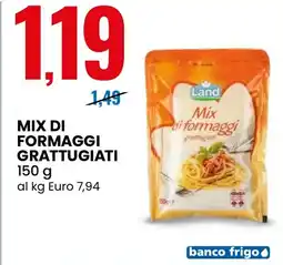 Eurospin Land mix di formaggi grattugiati offerta