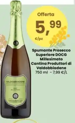 Eurospar Spumante Prosecco Superiore DOCG Millesimato Cantina Produttori di Valdobbiadene offerta