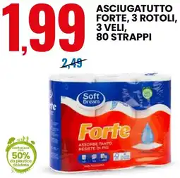Eurospin Soft dream asciugatutto forte, 3 rotoli offerta