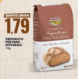 Eurospin Tre mulini preparato per pane integrale offerta