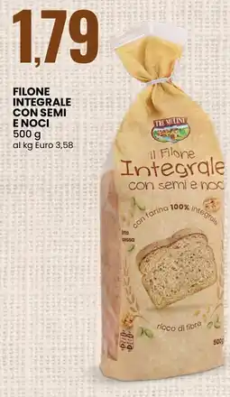 Eurospin Tre mulini filone integrale con semi e noci offerta