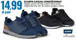 Eurospin Jackberg, glissade scarpa casual uomo/donna offerta