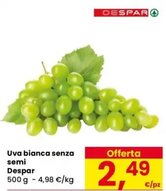 Despar Uva bianca senza semi Despar offerta