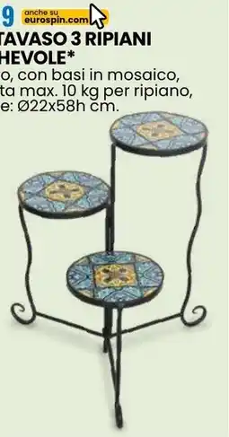 Eurospin Portavaso 3 ripiani pieghevole offerta