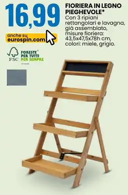 Eurospin Fioriera in legno pieghevole offerta