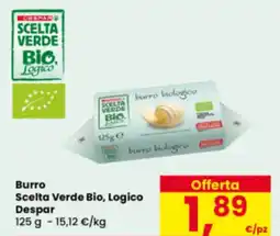 Eurospar Burro Scelta Verde Bio, Logico Despar offerta