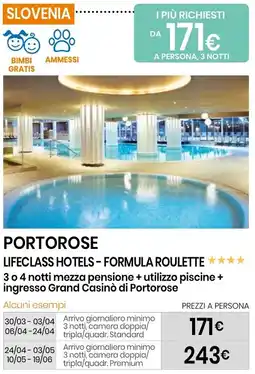 Eurospin Portorose lifeclass hotels - formula roulette offerta