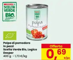 Eurospar Polpa di pomodoro in pezzi Scelta Verde Bio, Logico Despar offerta
