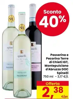 Despar Passerina e Pecorino Terre di Chieti IGT, Montepulciano d'Abruzzo DOC Spinelli offerta