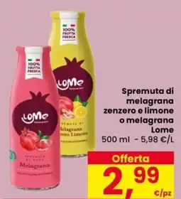 Despar Spremuta di melagrana zenzero e limone o melagrana Lome offerta