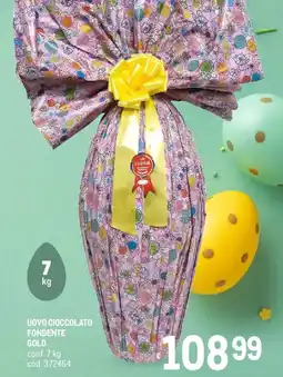 Metro Uovo cioccolato fondente gold offerta