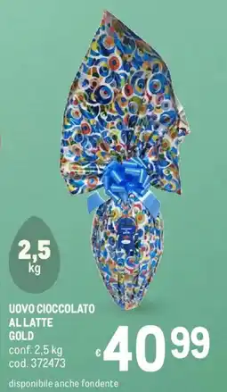 Metro Uovo cioccolato al latte gold offerta