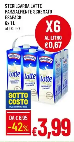 Galassia Sterilgarda latte parzialmente scremato esapack offerta