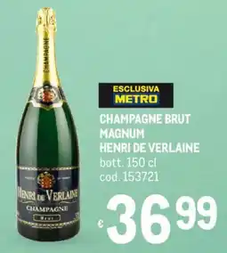 Metro Champagne brut magnum HENRI DE VERLAINE offerta
