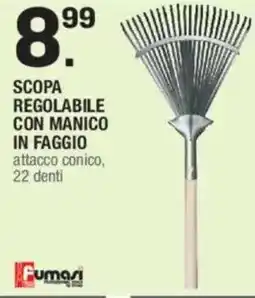 Brico OK Fumasi scopa regolabile con manico in faggio offerta
