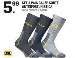 Brico OK WRK Set 3 paia calze corte antinfortunistica offerta