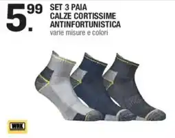 Brico OK WRK Set 3 paia calze cortissime antinfortunistica offerta