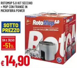 Galassia Rotomop 5.0 kit secchio + mop con frange in microfibra power offerta