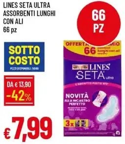 Galassia Lines seta ultra assorbenti lunghi con ali offerta