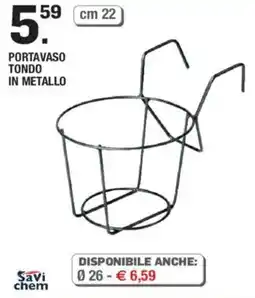 Brico OK Savi chem portavaso tondo in metallo offerta