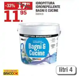 Brico OK BRICOOK Idropittura idrorepellente bagni e cucine bianco offerta