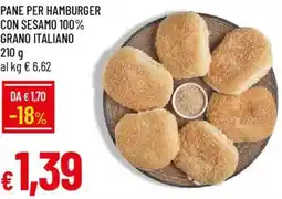 Galassia Pane per hamburger con sesamo 100% grano italiano offerta