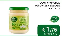 Coop COOP VIVI VERDE MAIONESE VEGETALE BIO 180 G offerta
