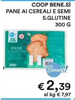 Coop COOP BENE.SÌ PANE AI CEREALI E SEMI S.GLUTINE 300 G offerta